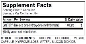 Clear Muscle 84 Caps Nutrition Facts